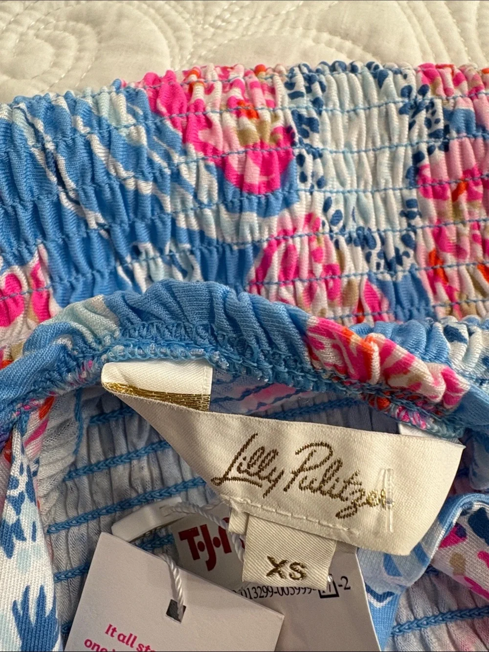 Lilly Pulitzer Blue Floral Maxi Dress with Pink and White Accents - Picture 2 of 4